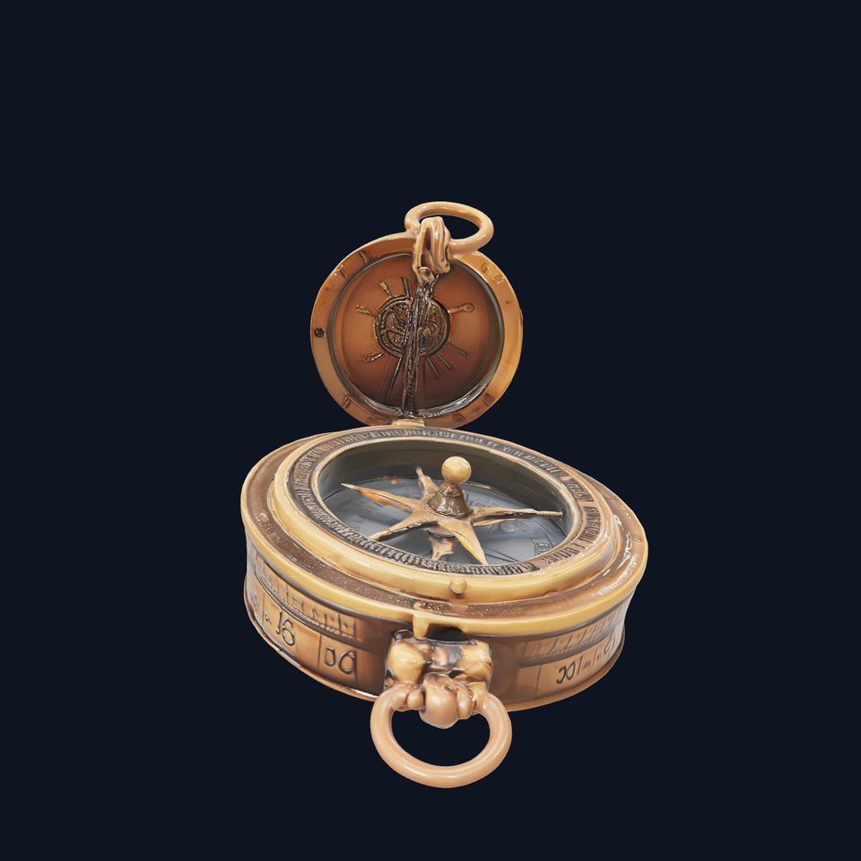 Antique Brass Compass Model Pack for Navigation Simulations